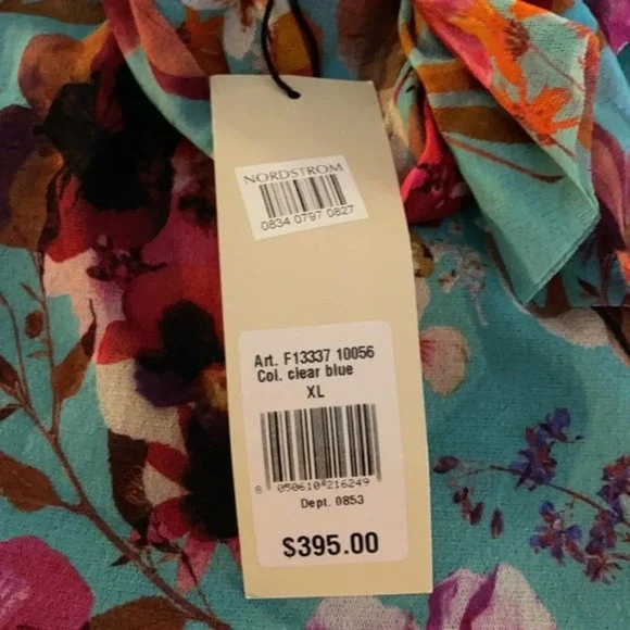 FUZZI Floral Halter Neck Swing Top, Size XL - Picture 16 of 16